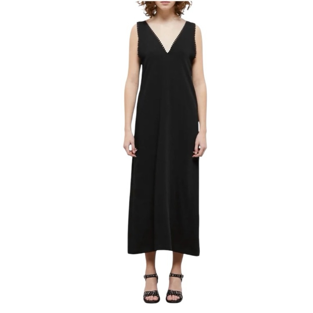 The Kooples Lace-Trim V-Neck Sleeveless Midi Dress